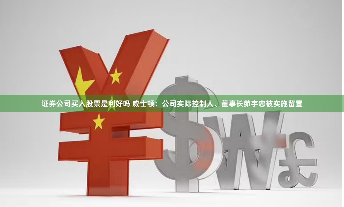 证券公司买入股票是利好吗 威士顿：公司实际控制人、董事长茆宇忠被实施留置
