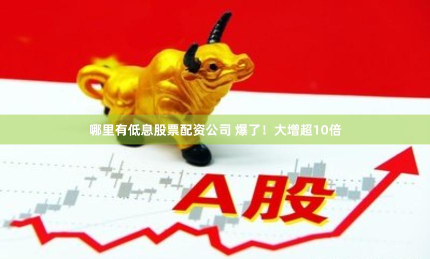 哪里有低息股票配资公司 爆了！大增超10倍